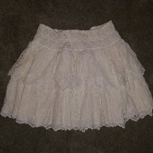 Free people eyelet ivory skirt